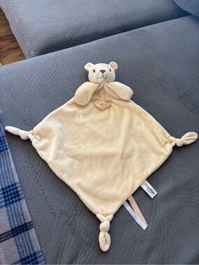 Comfort Bear Linen Lovey Blanket - Cream